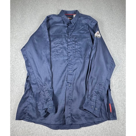 bulwark Other - Bulwark FR iQ Series Flame Resistant Work Shirt Mens XL Blue Long Sleeve Button
